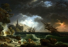 212/vernet, claude-joseph - a shipwreck in stormy seas